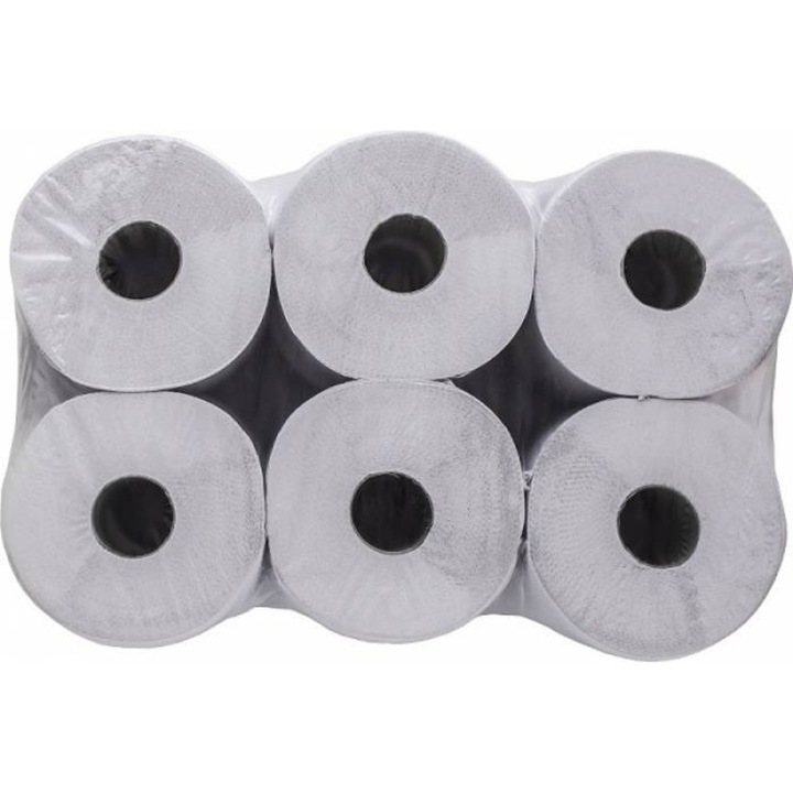 Oldalsó mini Jumbo WC-papír, 6 tekercs/Bax, 1 réteg, szürke