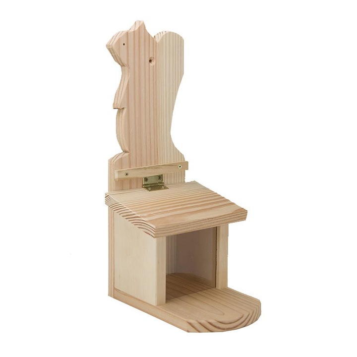Casuta pentru veverita, hranitor restaurant, lemn masiv, 215 x 170 x 395 mm. Natural Timber