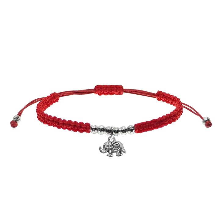 Kézzel fonott kék zsinór karkötő személyre szabott Ezüst Elefánt 9695360 Dras 6640