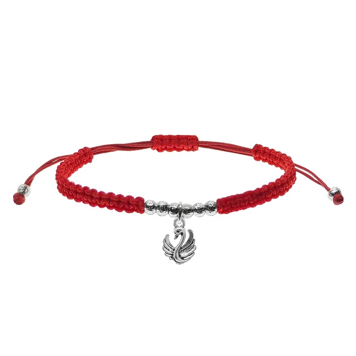 Kézzel szőtt fekete zsinór karkötő testre szabott Ezüst Hattyú 9704330 Dras 6646