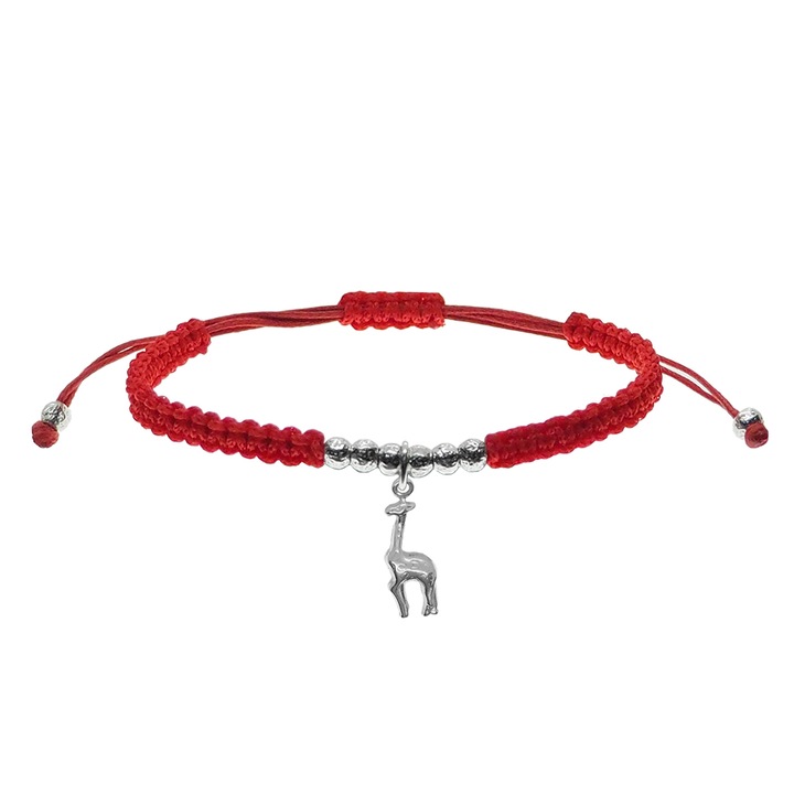 Kézzel szőtt kék zsinór karkötő személyre szabott Zsiráf ezüst 9714270 Dras 6664