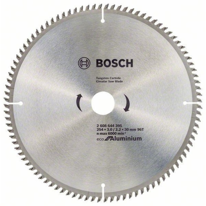 Panza circular pentru aluminiu 254x3.0/2.2x30 mm 96T Eco Bosch