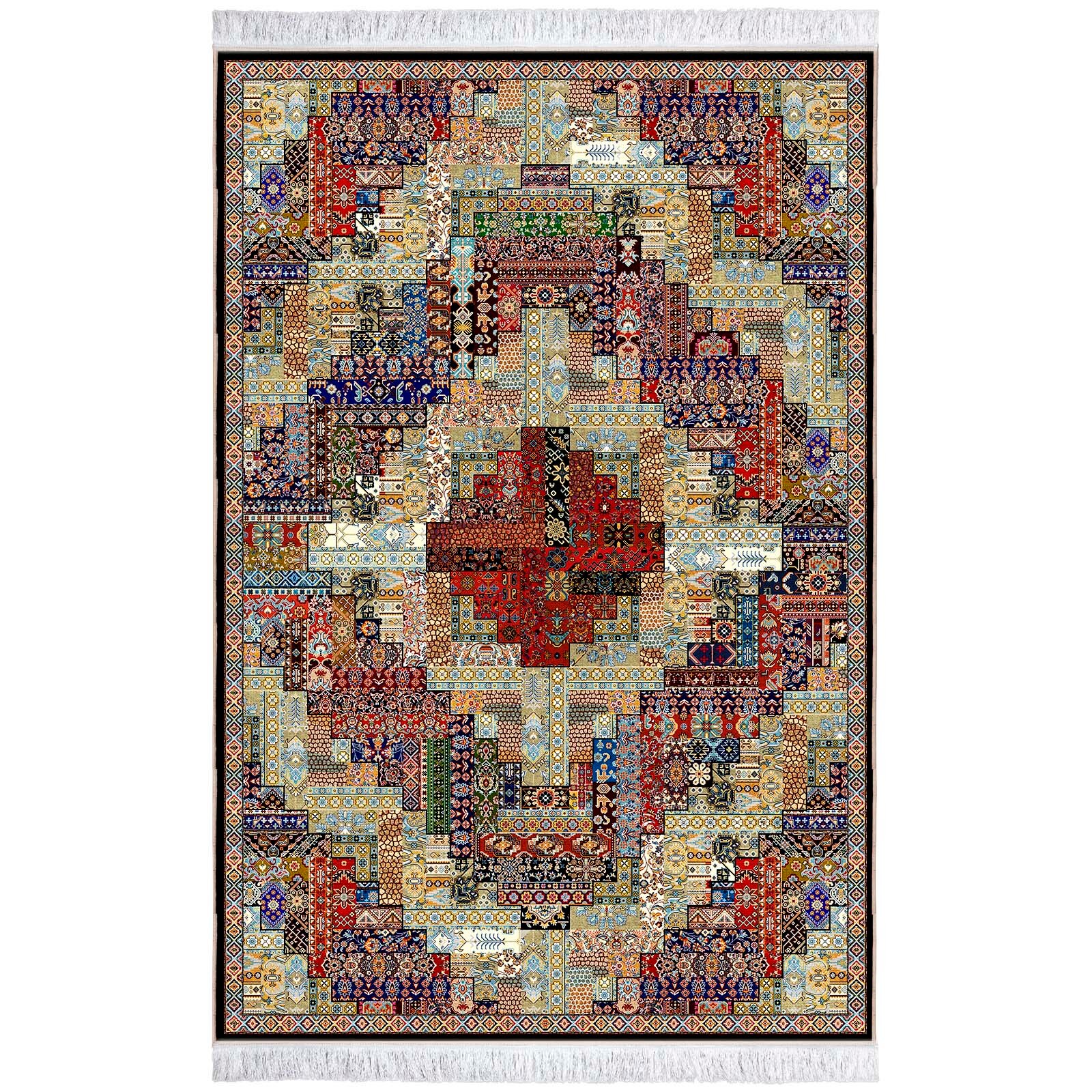 Covor Persan Mecanic EuCarpet 100525a2 Dimensiune 80x120cm Design Modern Geometric Multicolor