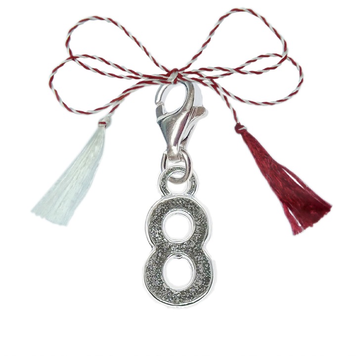 Martisor Pandantiv argint carabina Cifra 8 9528185 Dras Argintiu
