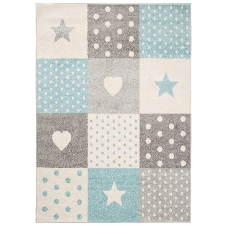 Covor Lazur Modern Chemex C573A /TURQUOIS alb 300x400