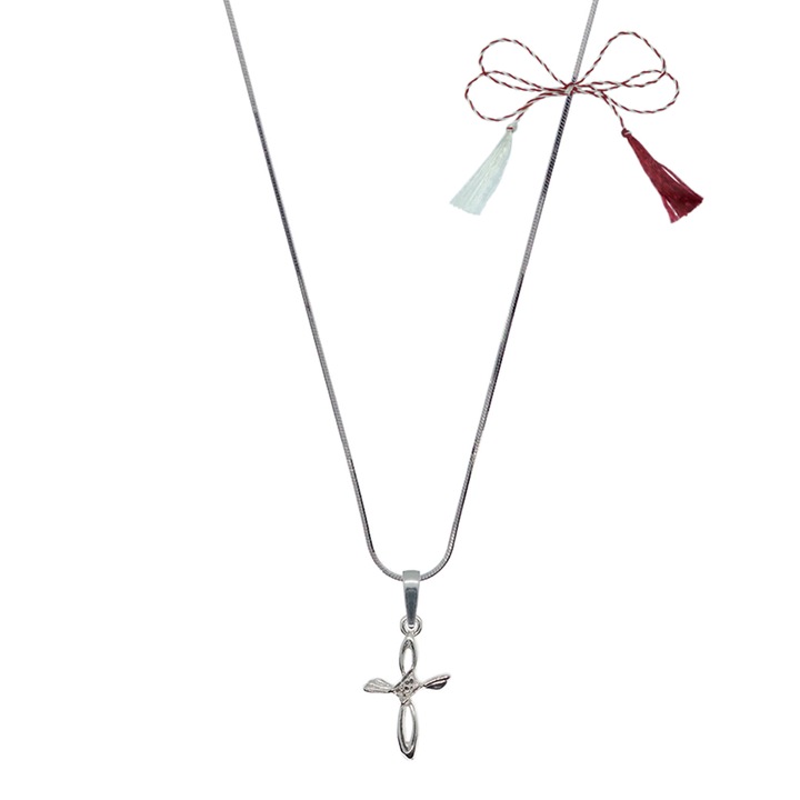 Martisor Személyre szabott ezüst lánc ezüst kereszttel 4240SCHD380 Dras 45 cm Ezüst