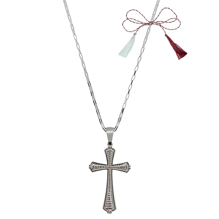 Martisor Személyre szabott ezüst lánc ezüst kereszttel 4129KV550 Dras 45 cm Ezüst