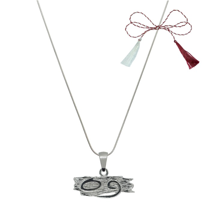 Martisor Személyre szabott ezüst lánc zodiákus medál Rák görög állatöv ezüst 4132SCH640 Dras 55 cm ezüst