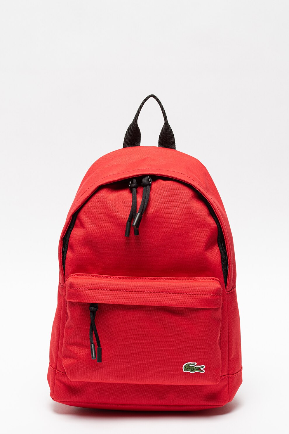 Lacoste, Rucsac din material textil cu buzunar frontal cu fermoar, Rosu