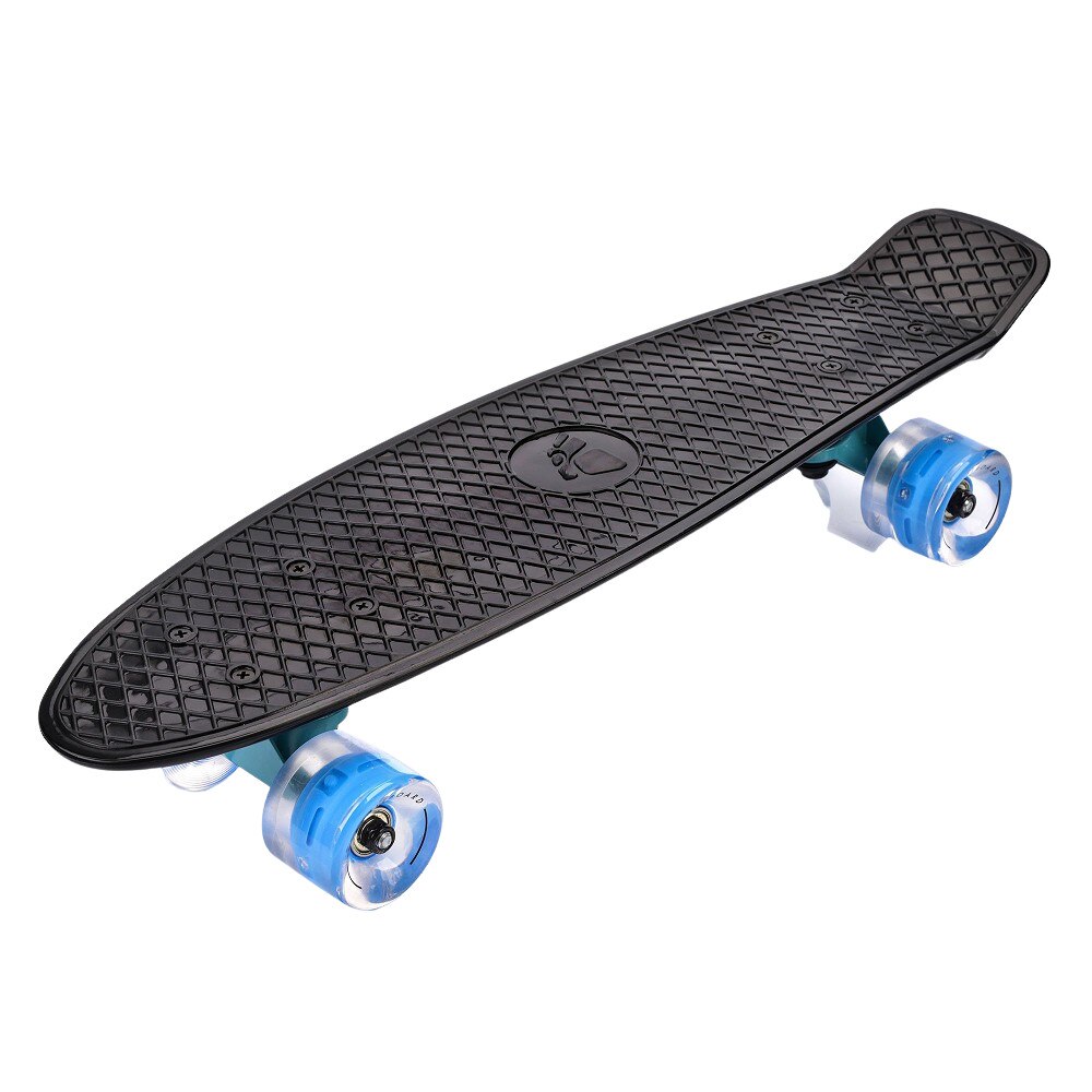 Penny Board cu roti Luminoase Led Sofia CONCEPT®, Class A 100 Kg, Aluminium, Abec-7 Chrome, culoare negru