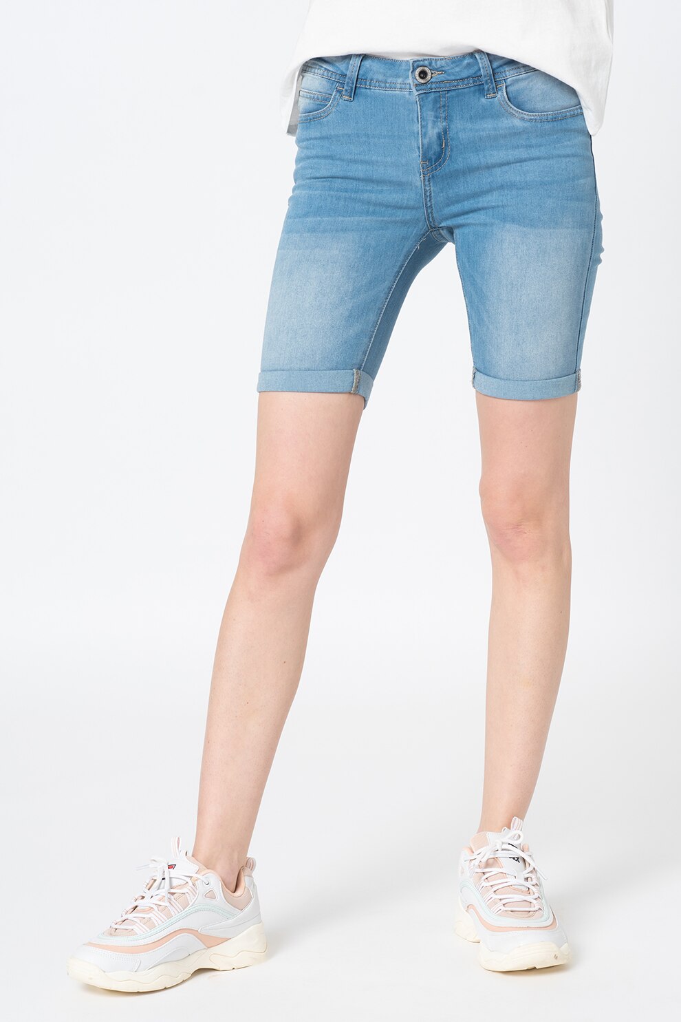 Haily's, Pantaloni skinny de denim cu aspect decolorat Jenny, Albastru deschis, XS
