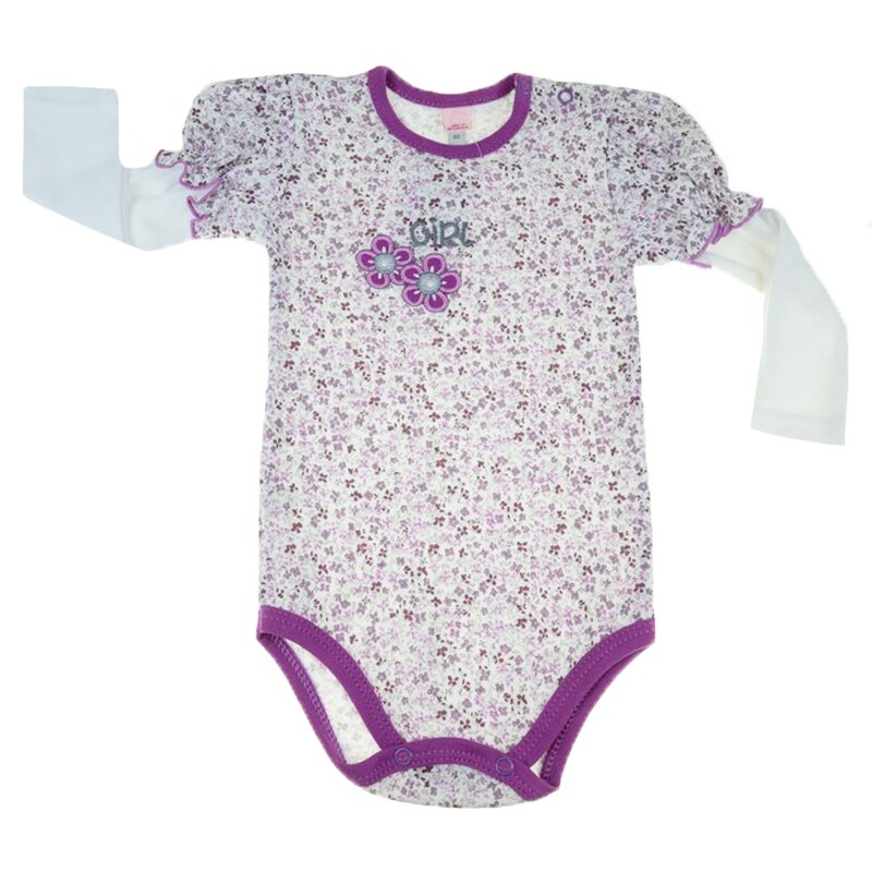Body cu maneca lunga pentru fete Koala 2822, Mov, 80 cm