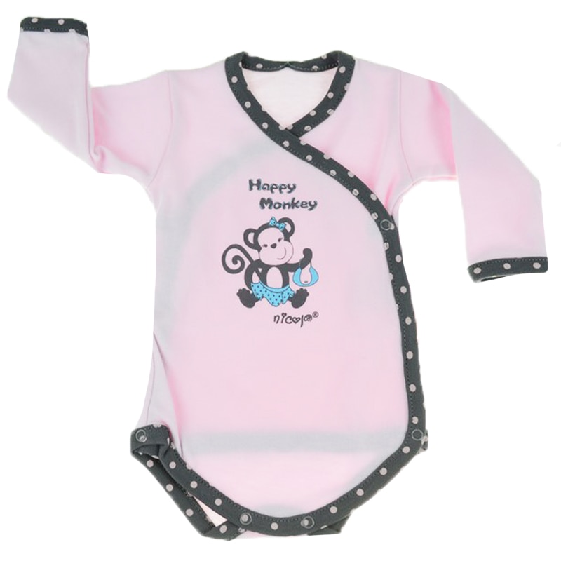 Body cu maneca lunga pentru fete Mini Junior BHP01, Roz