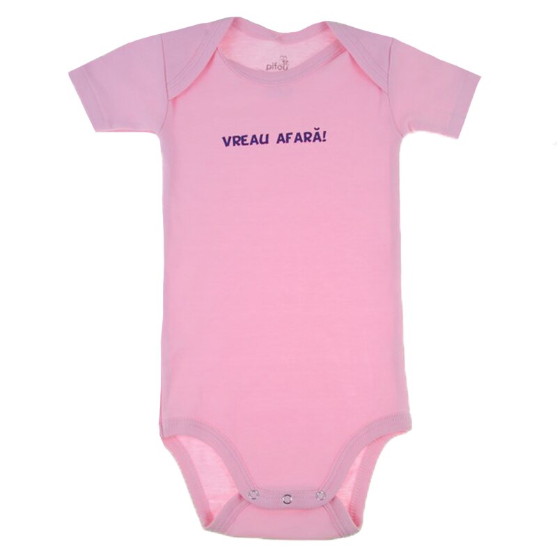 Body cu maneca scurta, fete, Pifou, Roz