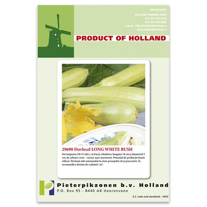 Seminte Dovlecei White Bush, plic 25 grame