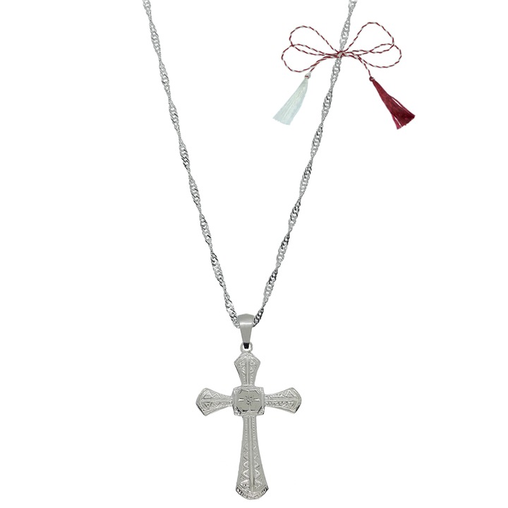 Martisor Személyre szabott ezüst lánc ezüst kereszttel 4175SING855 Dras 60 cm ezüst