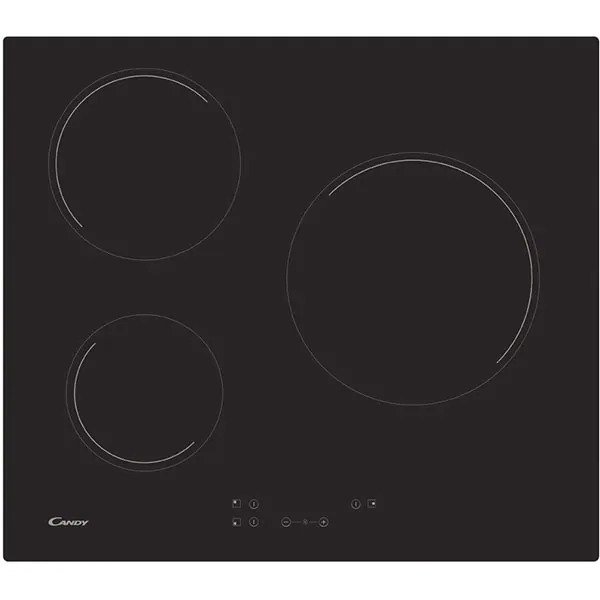 Plita incorporabila CANDY CH63CC, vitroceramica, 3 arzatoare, Negru