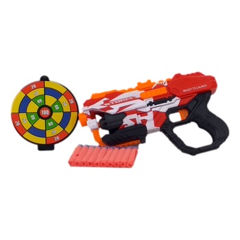 Set Arma de jucarie Blaster Storm,20 gloante de spima, rosu alb Set Arma de jucarie Blaster Storm,20 gloante de spima, rosu alb
