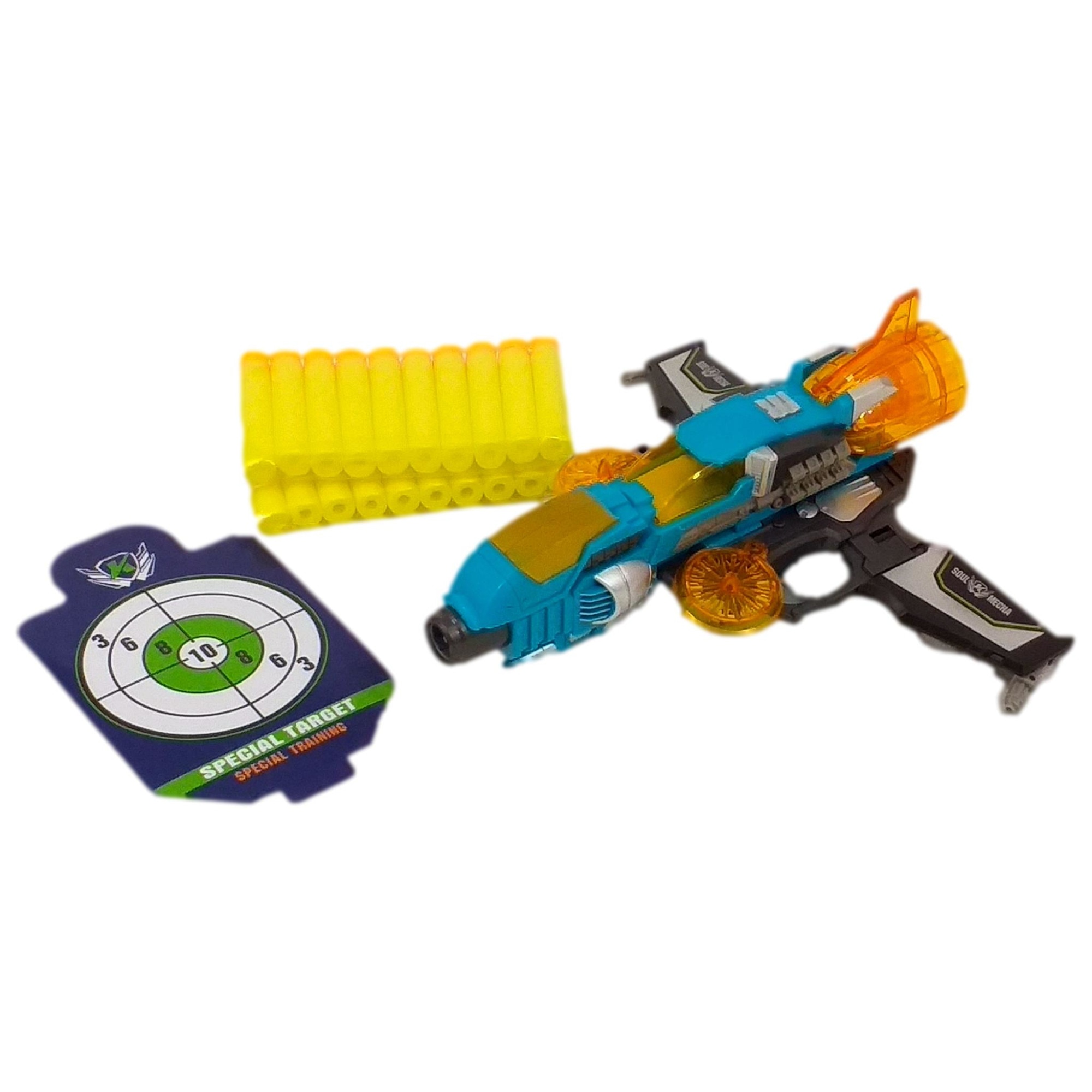 Pistol Transformer Avion Blaster 3in1 pentru copii, 20 gloante spuma