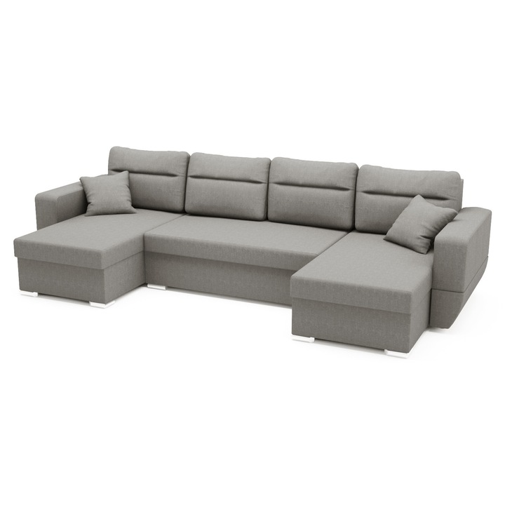 Canapea Karol U Shape Plus Silver, 310 x 140 x 90 cm