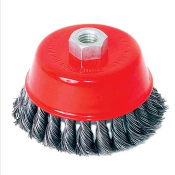 Perie sarma agresiva cupa 75 x 0,5 mm , rosie Perie sarma agresiva cupa 75 x 0,5 mm , rosie