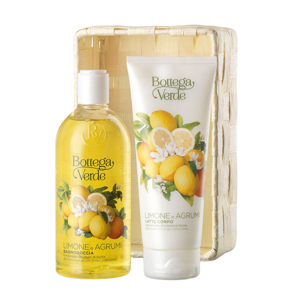 Set cadou femei, ingrijire corp, cu aroma de lamai - Limone e Agrumi, 200 ML, 400 ML, Bottega Verde