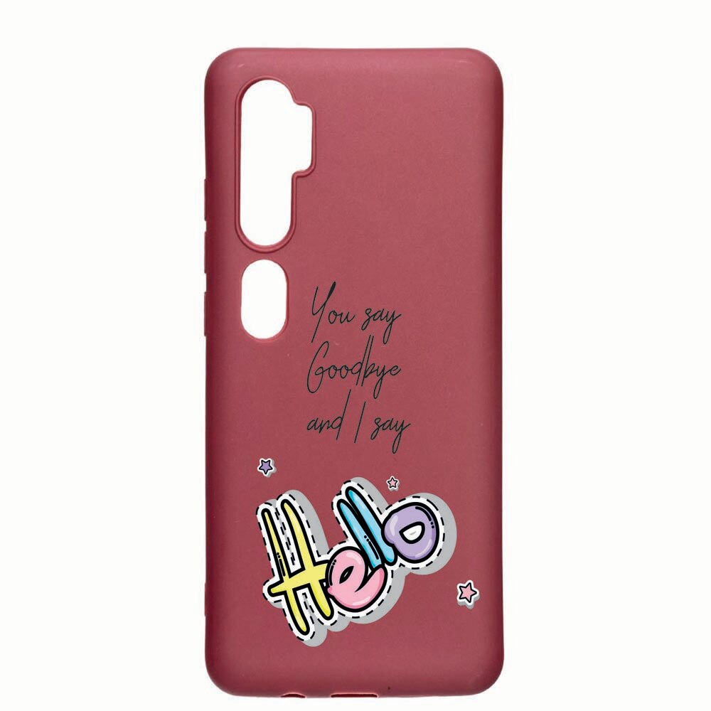 Husa Xiaomi Mi Note 10, Hello, rezistenta la uzura, anti-alunecare, din silicon Premium, Pomegranate, PG148