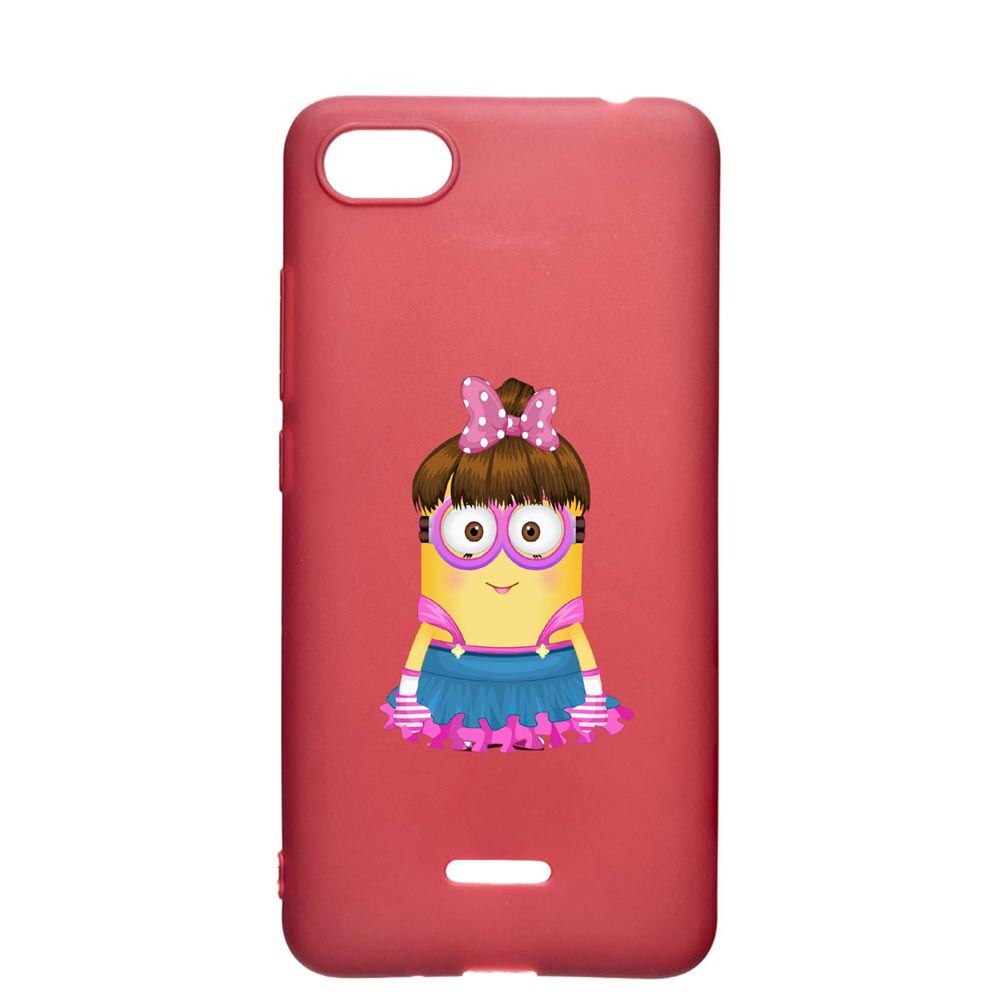 Husa Apple iPhone SE 2 / iPhone 7 / iPhone 8, Minion Girl, rezistenta la uzura, anti-alunecare, din silicon Premium, Pomegranate, PG208