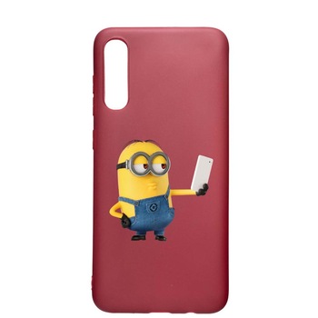 Husa Samsung Galaxy A70, Minion Selfie, rezistenta la uzura, anti-alunecare, din silicon Premium, Pomegranate, PG211 Husa Samsung Galaxy A70, Minion Selfie, rezistenta la uzura, anti-alunecare, din silicon Premium, Pomegranate, PG211