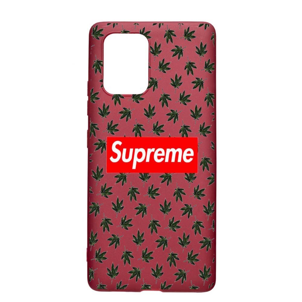 Husa Apple iPhone 11 Pro Max, Supreme, Cannabis, rezistenta la uzura, anti-alunecare, din silicon Premium, Pomegranate, PG263
