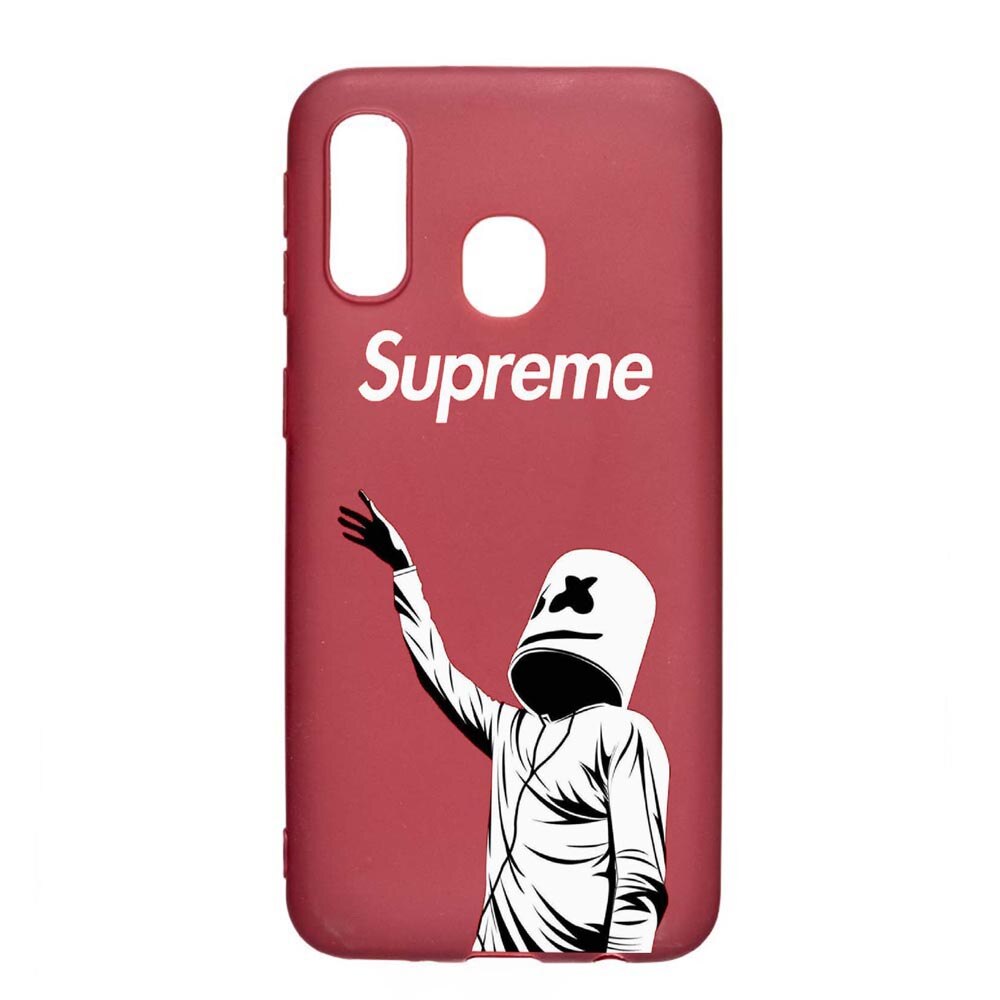 Husa Samsung Galaxy A20e, Supreme, Marshmello, rezistenta la uzura, anti-alunecare, din silicon Premium, Pomegranate, PG255