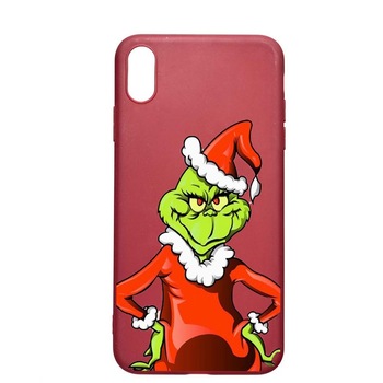 Husa Apple iPhone XS / X, Xmas Grinch, rezistenta la uzura, anti-alunecare, din silicon Premium, Pomegranate, PG322 Husa Apple iPhone XS / X, Xmas Grinch, rezistenta la uzura, anti-alunecare, din silicon Premium, Pomegranate, PG322