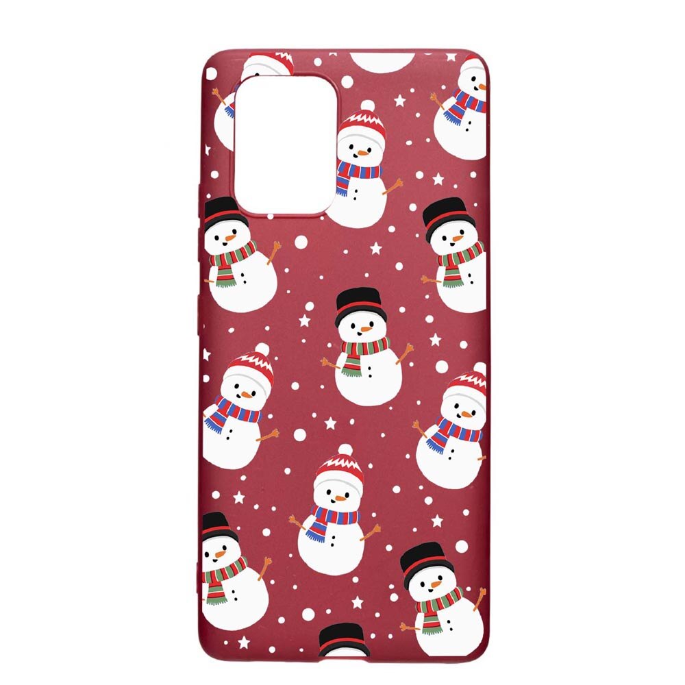 Husa Apple iPhone 11 Pro Max, Snowman, rezistenta la uzura, anti-alunecare, din silicon Premium, Pomegranate, PG351