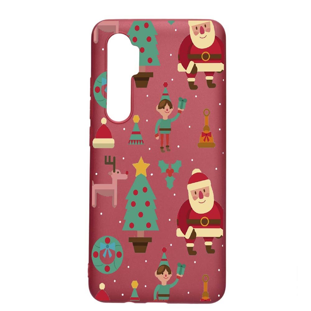 Husa Xiaomi Mi Note 10 Lite, Xmas, rezistenta la uzura, anti-alunecare, din silicon Premium, Pomegranate, PG320