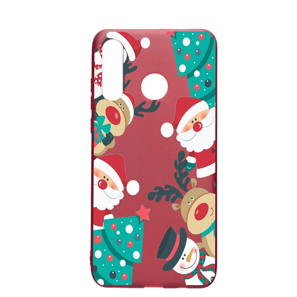 Husa Huawei P30 Lite, Xmas, rezistenta la uzura, anti-alunecare, din silicon Premium, Pomegranate, PG338