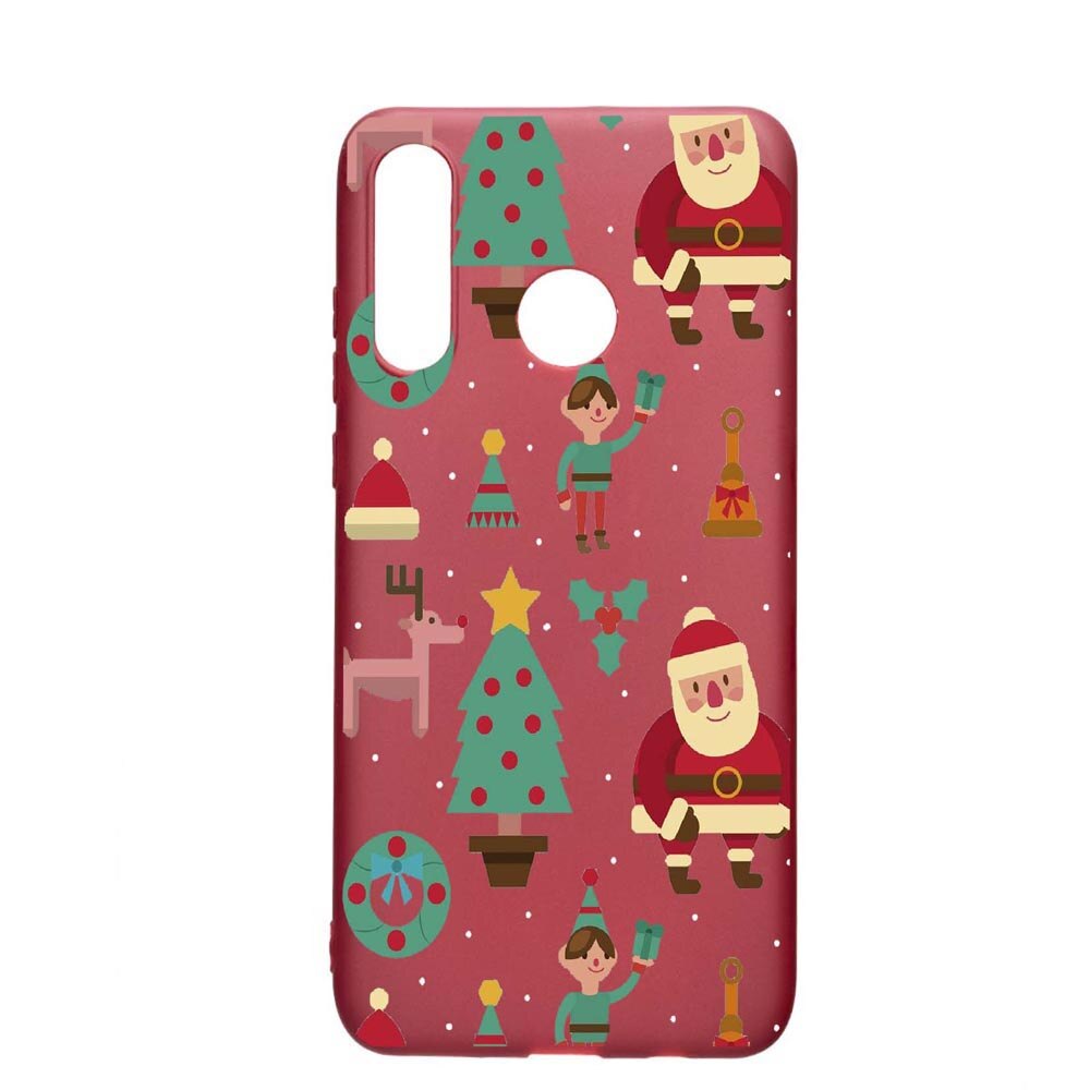 Husa Huawei P30 Lite, Xmas, rezistenta la uzura, anti-alunecare, din silicon Premium, Pomegranate, PG320