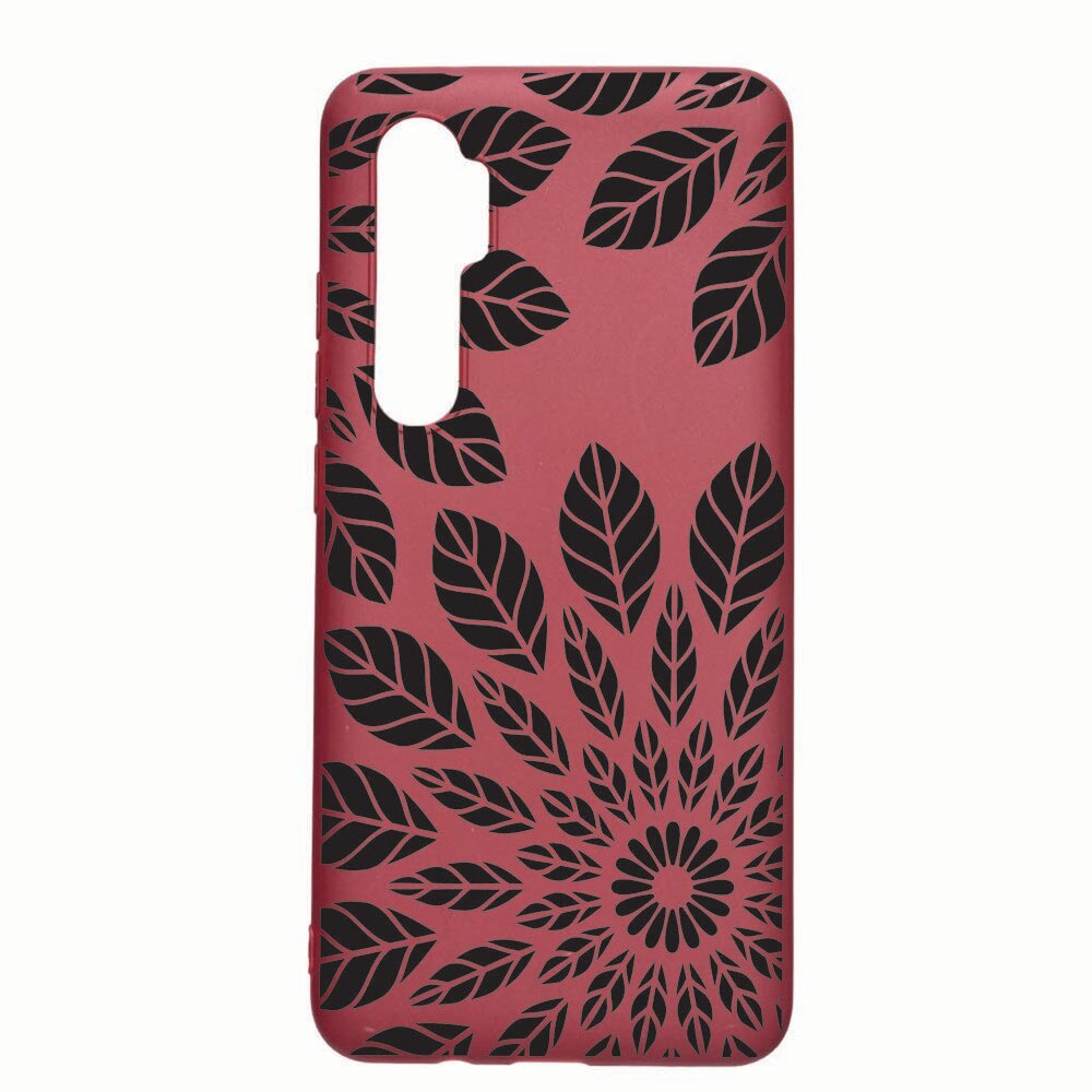 Husa Xiaomi Mi Note 10 Lite, Black Flower, rezistenta la uzura, anti-alunecare, din silicon Premium, Pomegranate, PG76