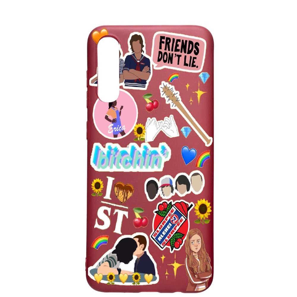 Husa Samsung Galaxy A50 / A50S, Stranger Things, rezistenta la uzura, anti-alunecare, din silicon Premium, Pomegranate, PG376
