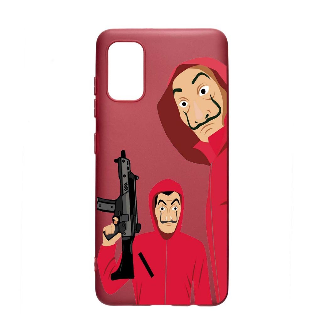 Husa Samsung Galaxy A51, La Casa De Papel, rezistenta la uzura, anti-alunecare, din silicon Premium, Pomegranate, PG392