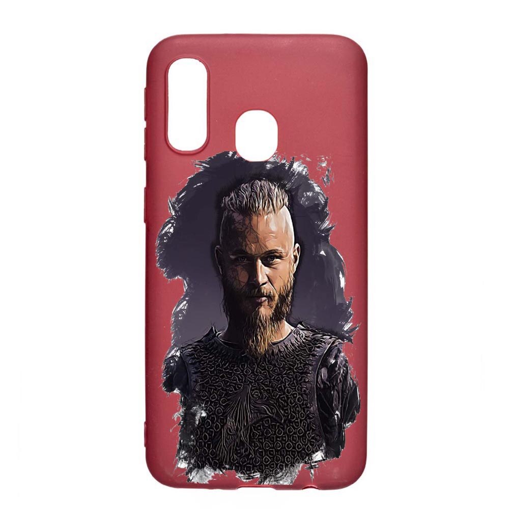 Husa Samsung Galaxy A20e, Vikings Ragnar Lothbrok, rezistenta la uzura, anti-alunecare, din silicon Premium, Pomegranate, PG452