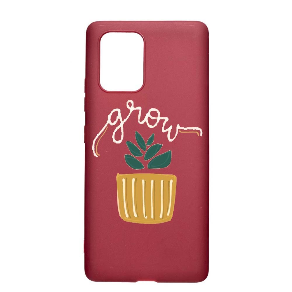 Husa Apple iPhone 11 Pro, Grow, rezistenta la uzura, anti-alunecare, din silicon Premium, Pomegranate, PG490