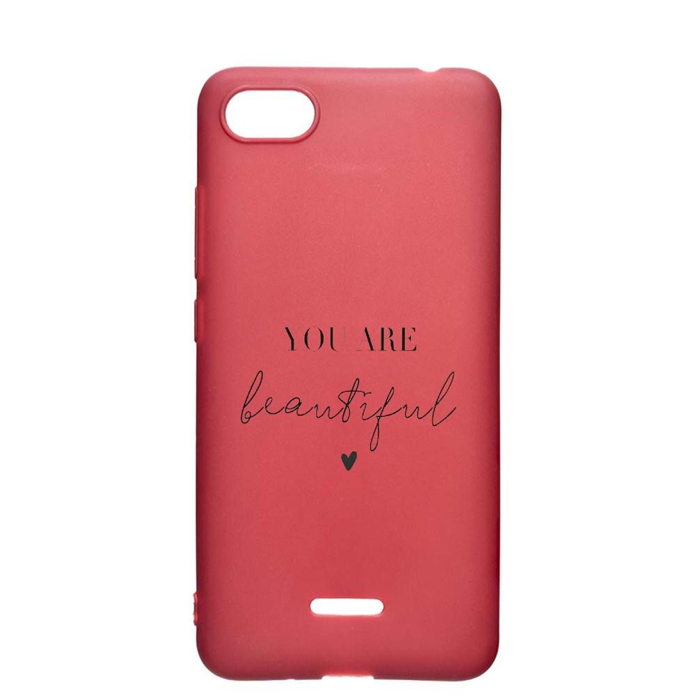 Husa Apple iPhone 6S / 6, You Are Beautiful, rezistenta la uzura, anti-alunecare, din silicon Premium, Pomegranate, PG477