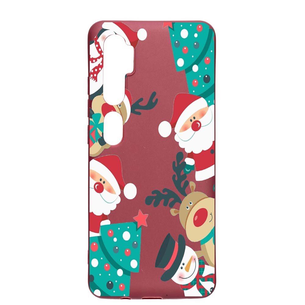 Husa Xiaomi Mi Note 10, Xmas, rezistenta la uzura, anti-alunecare, din silicon Premium, Pomegranate, PG338