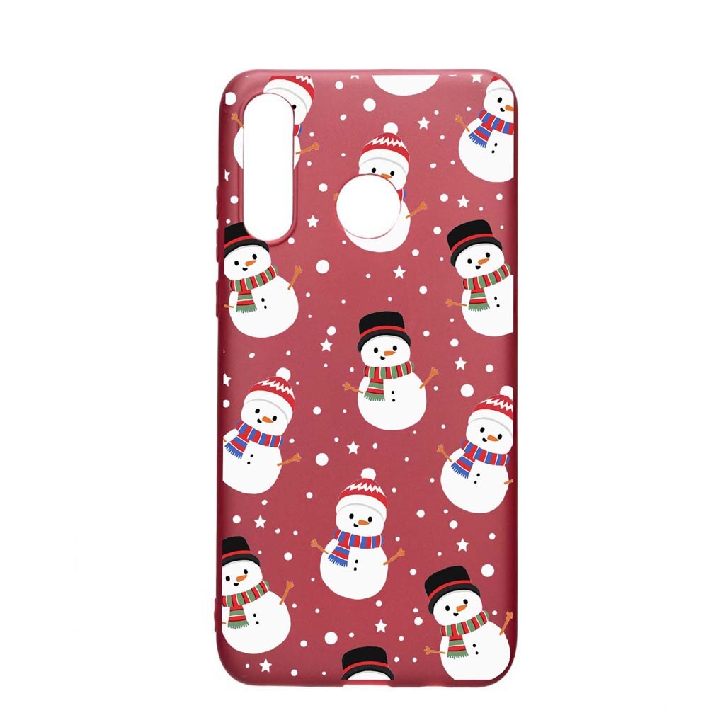 Husa Huawei P30 Lite, Snowman, rezistenta la uzura, anti-alunecare, din silicon Premium, Pomegranate, PG351