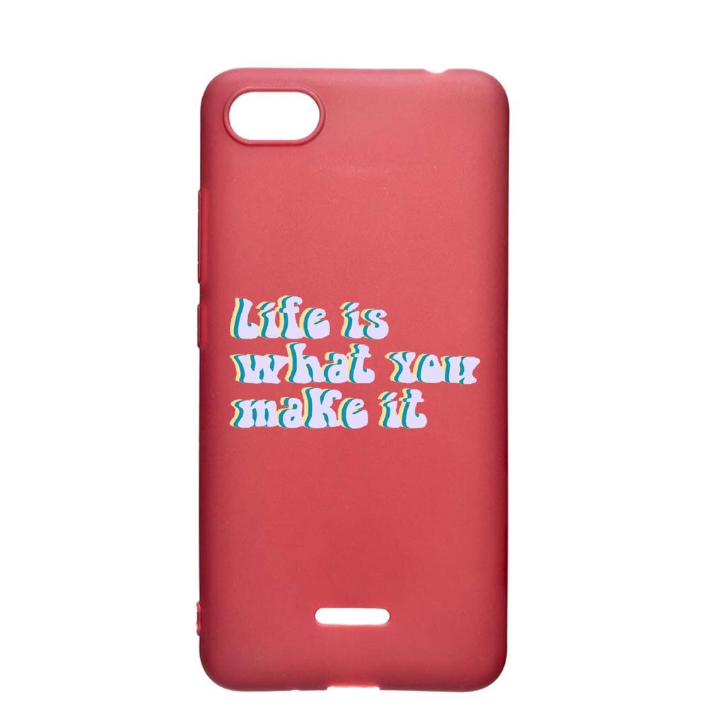 Husa Apple iPhone 6S / 6, Life is, rezistenta la uzura, anti-alunecare, din silicon Premium, Pomegranate, PG491