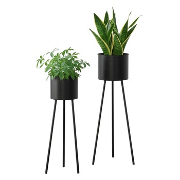 Set 2 bucati suport flori Dalhem, en.casa, metal, negru, masuri diferite Set 2 bucati suport flori Dalhem, en.casa, metal, negru, masuri diferite