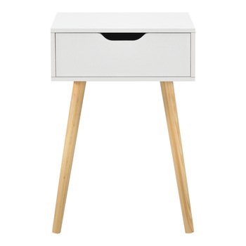 Noptiera Ostersund, en.casa, 60 x 40 x 29,5 cm, PAL/PVC, alb, cu 1 sertar Noptiera Ostersund, en.casa, 60 x 40 x 29,5 cm, PAL/PVC, alb, cu 1 sertar