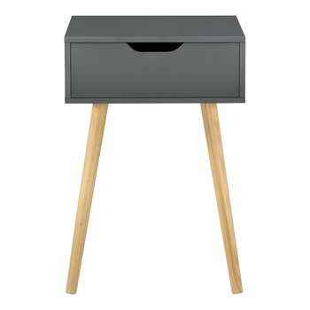 Noptiera Ostersund, en.casa, 60 x 40 x 29,5 cm, PAL/PVC, gri inchis, cu 1 sertar Noptiera Ostersund, en.casa, 60 x 40 x 29,5 cm, PAL/PVC, gri inchis, cu 1 sertar