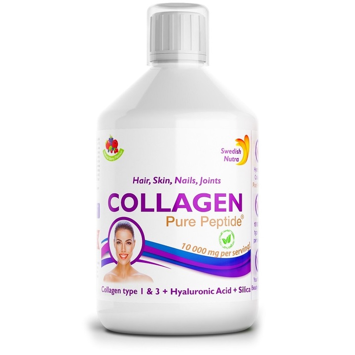 Swedish Nutra Collagen Bovine 10000mg 500ml kollagénital (kollagén, hialuronsav, vitamin)