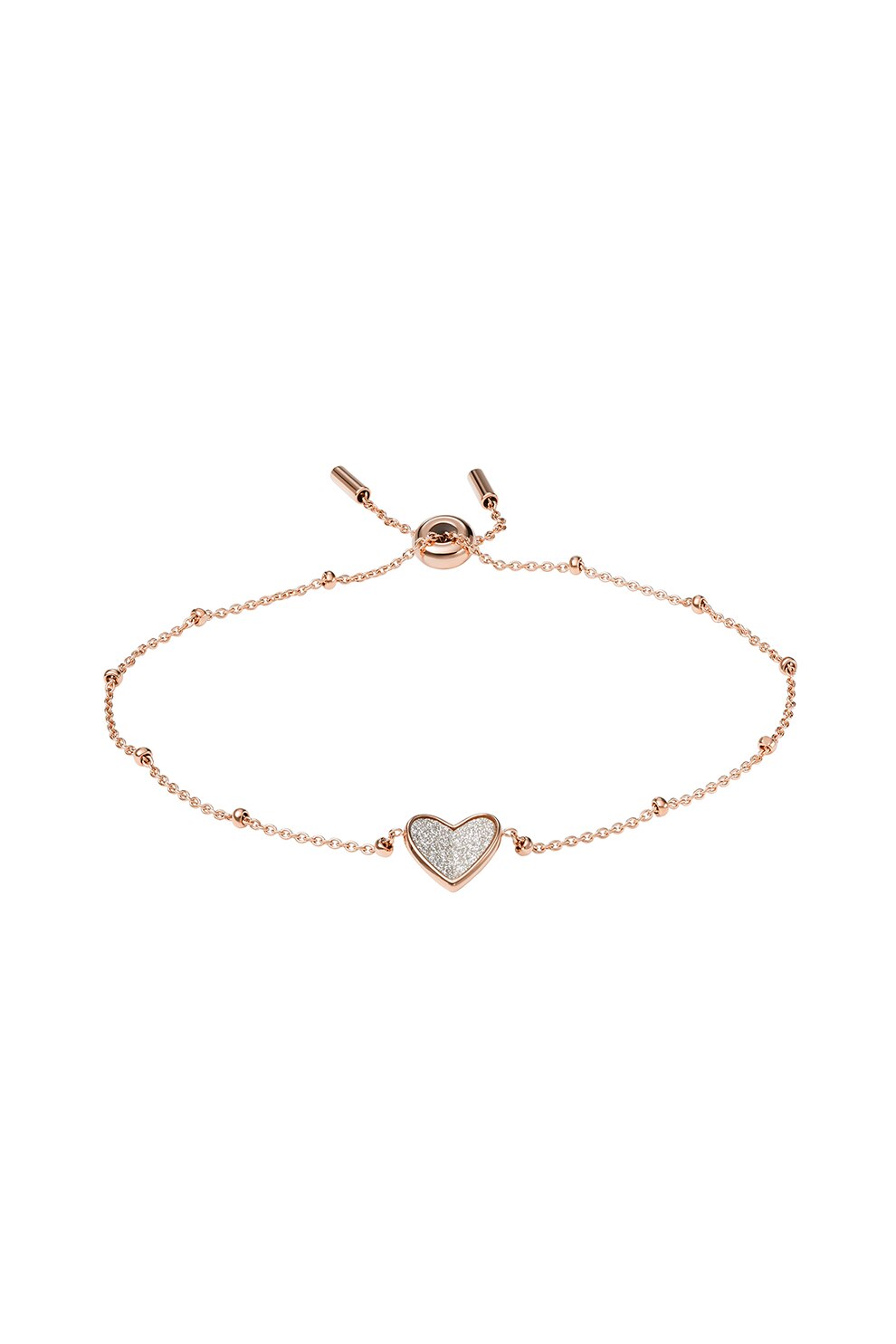 Fossil, Bratara glisanta cu talisman in forma de inima, Auriu rose